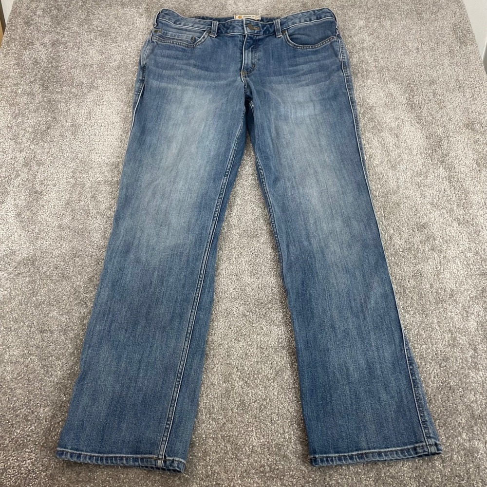 Carhartt Jeans Womens 14 Straight Leg Original Fit Blue Denim Medium Wash